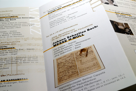 Faltblätter Berliner Bachgesellschaft