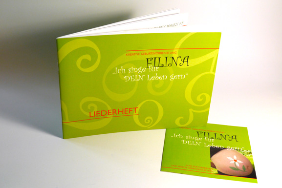 Broschüre und Liederheft Filina Geburtsvorbereitung