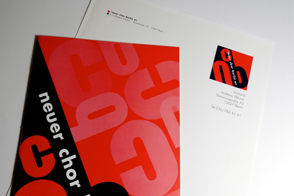 Logo, Briefpapier und Programmhefte Neuer Chor Berlin
