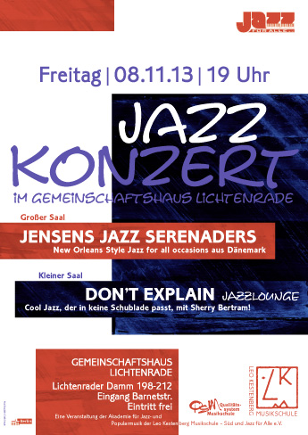 Plakat Jazzkonzerte - Leo Kestenberg Musikschule