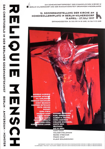 Plakat des Kirchenkreises Wilmersdorf zu einer Austellung mit zeitgenössischen Christus-Bildern